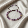 Natural Stone Spacer Bead Adjustable Bracelet