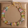 Adjustable Crystal Chip Bracelet with Gold-Tone Chain
