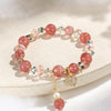 Strawberry Quartz Bracelet with Pearl and Glass Beads