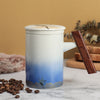 Ceramic Tea Cup with Infuser and Wooden Handle