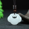 Cloud Lock Pendant Necklace in Tianshan Jade and Golden Silk