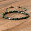 Natural Stone Disc Bead Bracelet with Adjustable Cord