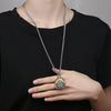Yellow God of Wealth Pendant Necklace, Copper Buddha Amulet