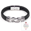 Stainless Steel Infinity Leather Weave Balance Bracelet