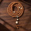 Bodhi Seed Mala Necklace with Dzi Bead Accents