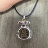 Copper Fortune Bag Pendant Necklace with Rotating Coin Charm