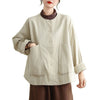Loose Cotton Linen Jacket with Pockets for Women