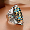 Rotatable Mantra Ring with Garuda and Six Syllables