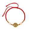 Hand-Braided Jade or Agate Bracelet, Red or Black Cord