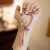 Silver Sheen Obsidian and Fluorite Rope Bracelet