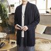 Men's Mid-length Coat Fall Simple Casual Cotton Linen Clothing
