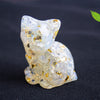 Crystal Chip Resin Cat Figurine Desktop Decoration