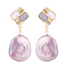 Baroque Pearl Drop Earrings with 925 Silver Posts