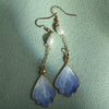 Handmade Velvet Flower Earrings, 925 Silver Hook