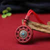 Cinnabar Rotatable Pendant with Om Mani Padme Hum