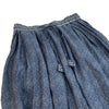 Vintage Floral Cotton Linen Skirt with Pockets, A-Line Midi
