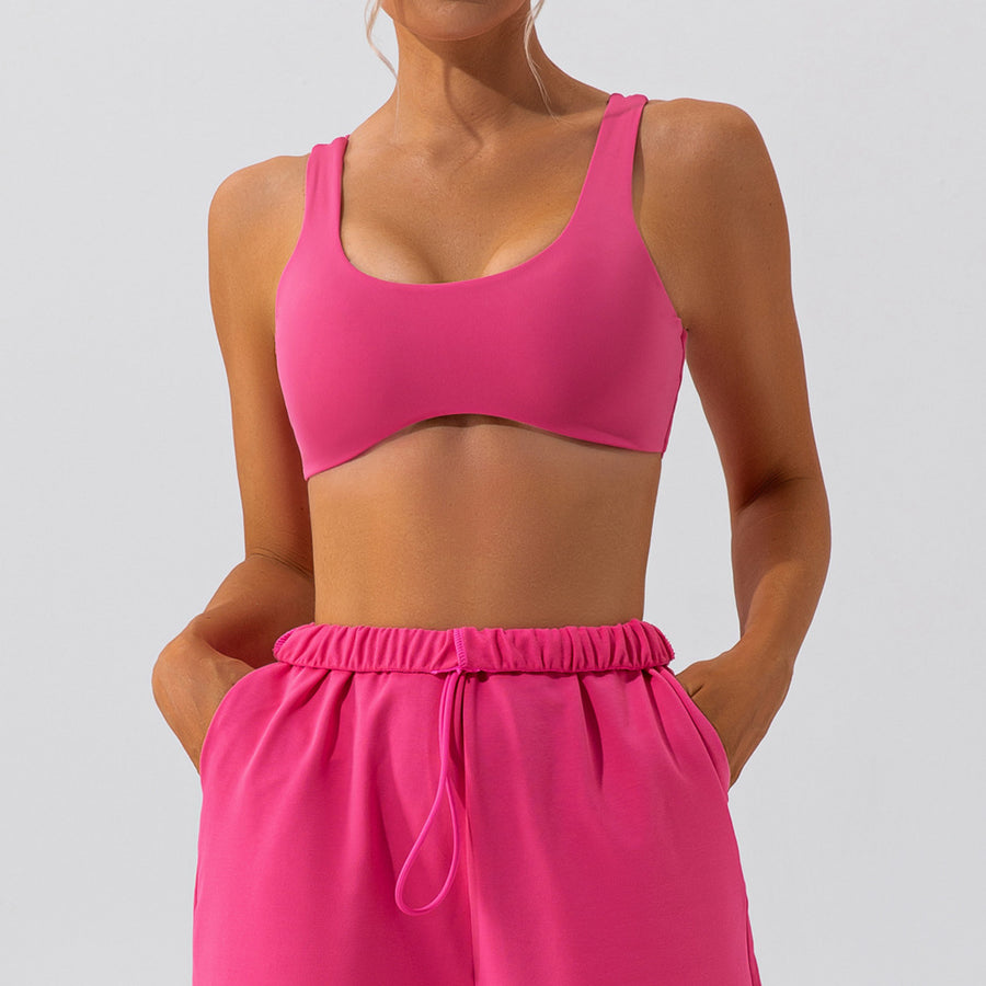 Seamless Yoga Sports Bra, Medium Support Crop Top