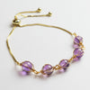 Gold-Tone Wire Wrapped Gemstone Bead Bangle Bracelet