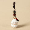 Wooden Sheep Keychain with Beads and Mantra