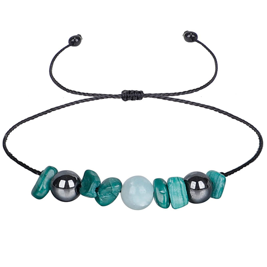 Irregular Stone Chip Bracelet Handmade Cord