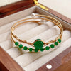 Wire Wrapped Natural Stone Double Loop Bangle Bracelet