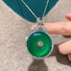 Green Chalcedony Peace Buckle Pendant Necklace