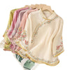 Women's Embroidered Flower Stand Collar Cotton Linen Shirt