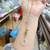 Natural Hetian Jade Pendant Necklace with Buddha, Gourd and Lock Charms