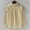 Men's Long Sleeve Turn-down Collar With Pocket Pure Color Casual Cotton Shirt