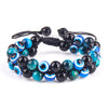 Tiger Eye Black Agate Evil Eye Double Row Bracelet