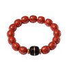 Imperial Sand and Ebony Bead Bracelet with Carved Details