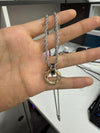Möbius Chinese Coin Necklace, Copper Electroplated Pendant