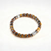 Tiger Eye Bracelet with Lion Charm, Unisex 8mm