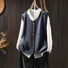 Women's Knit Vest with Colorful Buttons