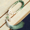 Gradient Bodhi Seed Wrist Mala with Lotus and Tassel