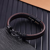 Endless Knot Braided Leather Bracelet with Adjustable Buckle