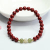 Cinnabar Rose Bracelet with Gold-Tone Accents