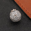 999 Silver Fu Coin Charm Bead, Antique Finish Round Pendant