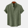 Men's Linen Short Sleeve Shirt with Pocket