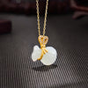 Sterling Silver Jade Money Bag Necklace