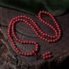 Cinnabar Mala Bracelet 108 Beads Engraved Om Mani Padme Hum