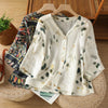 Women's Cotton V-Neck Printed Short Sleeve Shirt