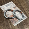 Map Stone and Dzi Bead Bracelet, Handmade Tibetan Style