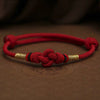 Red String Jade Luck Fortune Knot Braided Couple Bracelet