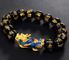 Tibetan Tiger Eye Feng Shui Bracelet with Pixiu Charm