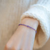 Natural Amethyst Beaded Bracelet with Gold-Tone Accents