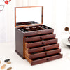Wooden Jewelry Box with Carved Plum Blossom Lid