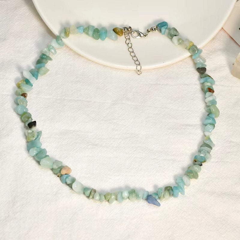 Crystal Stone Luck Necklace, Crushed Chip Choker