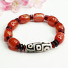 Nine-Eye Dzi Bead Black Agate Bracelet