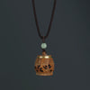 Green Sandalwood Necklace Pendant, Lotus and Mantra Incense Box